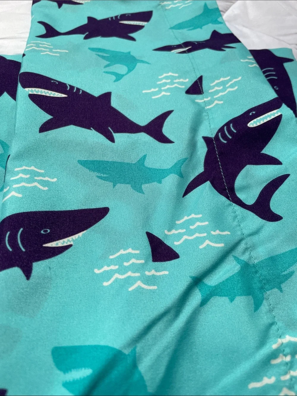 Aqua Shark Print Sheet Set